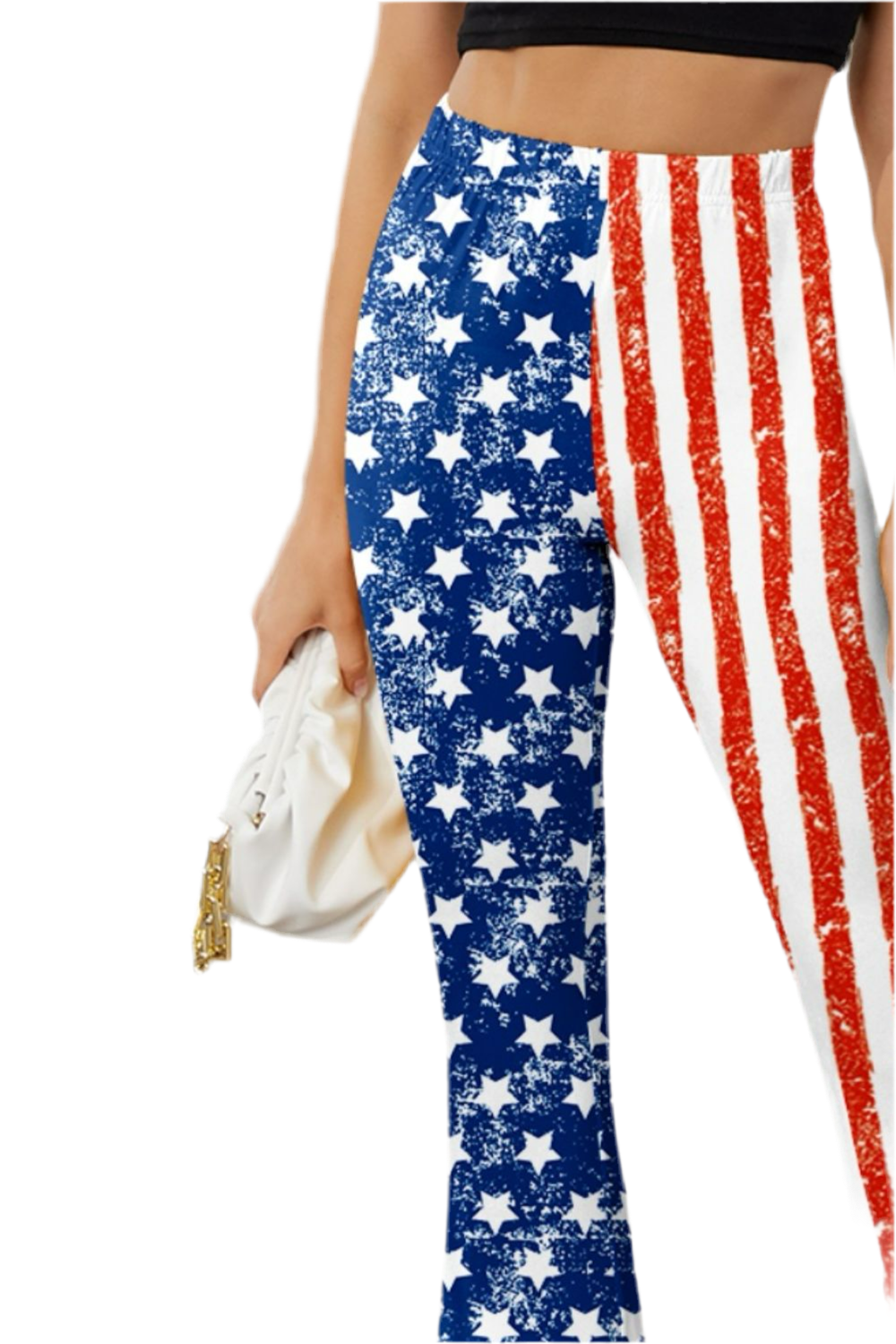 FAM-FAM Star & Stripes High Waist Bootcut Pants