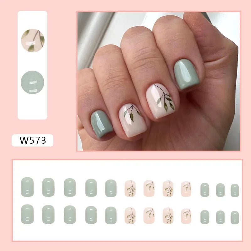 White Lips 24 Pcs Press on Nails Pink Gradient Fake Nails Glossy Artificial Finger Manicure Reusable False Nails for Women. Med Spa Nails. Aesthetic Nurse Nails