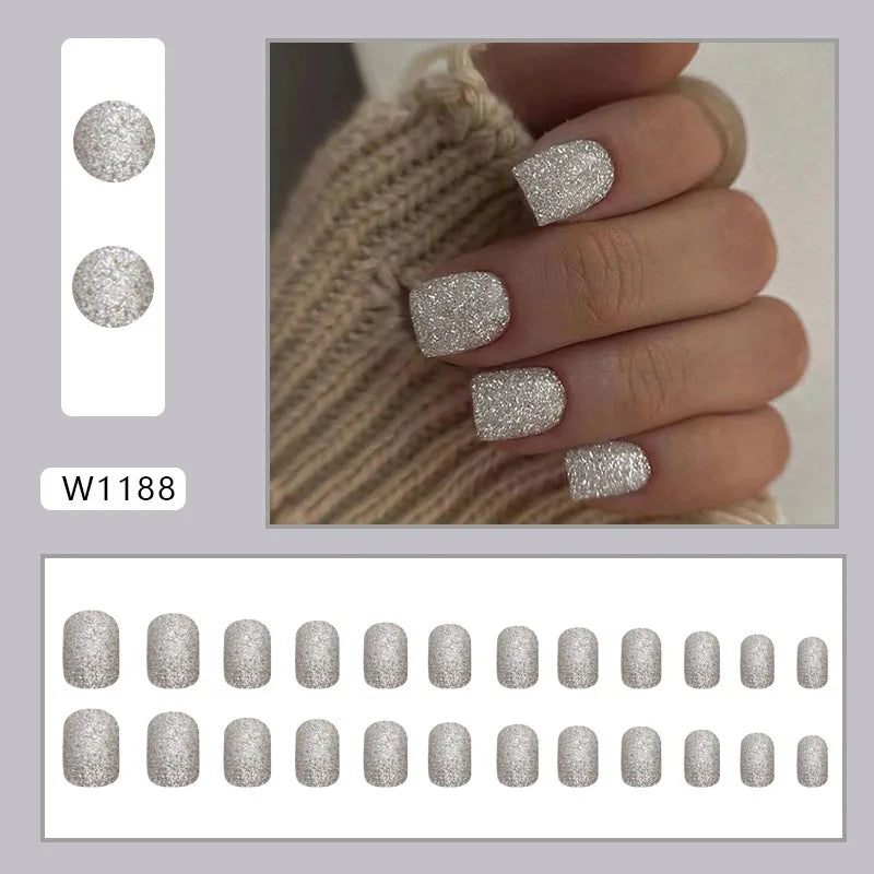 White Lips 24 Pcs Press on Nails Pink Gradient Fake Nails Glossy Artificial Finger Manicure Reusable False Nails for Women. Med Spa Nails. Aesthetic Nurse Nails