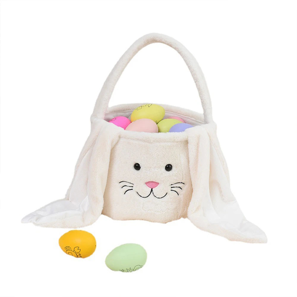 Personalized Easter Egg Hunt Basket for Kids - Custom Name Bunny Easter Gift Bag for Boys Girls Baby First 1st Easter