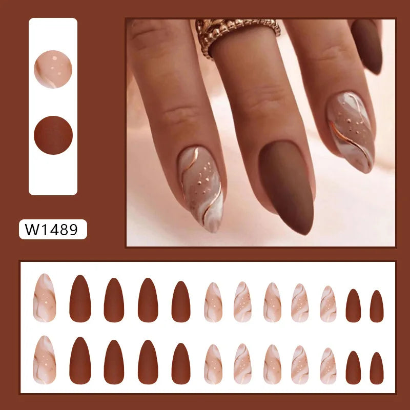 White Lips 24 Pcs Press on Nails Pink Gradient Fake Nails Glossy Artificial Finger Manicure Reusable False Nails for Women. Med Spa Nails. Aesthetic Nurse Nails