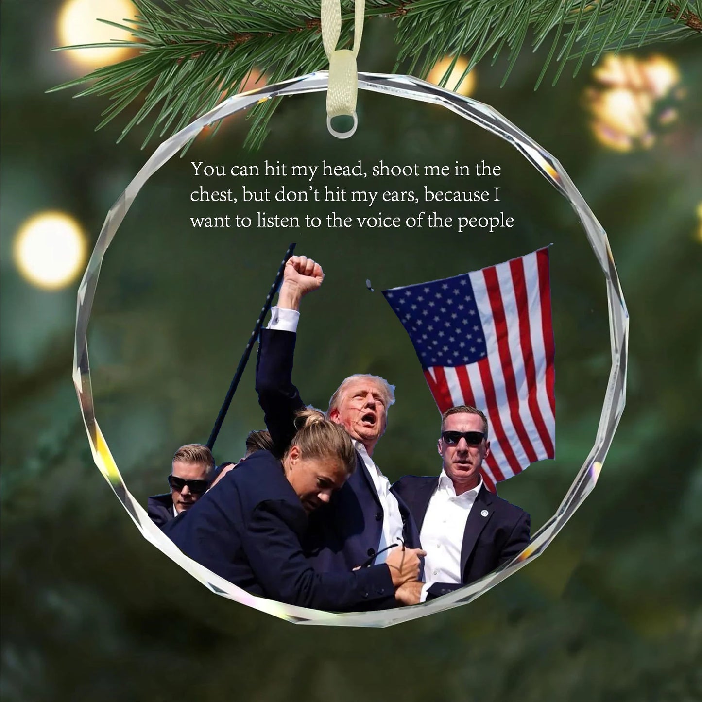 Trump Pendant, Fighting for Justice, Acrylic Car Pendant, Christmas Tree Ornaments, Historical Witness American Hotspot Souvenir