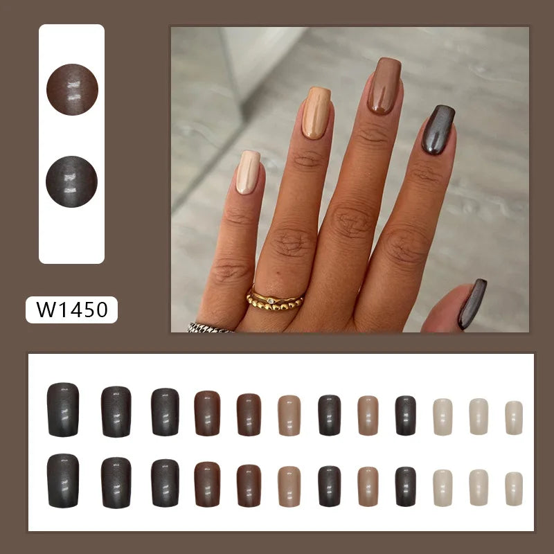 White Lips 24 Pcs Press on Nails Pink Gradient Fake Nails Glossy Artificial Finger Manicure Reusable False Nails for Women. Med Spa Nails. Aesthetic Nurse Nails