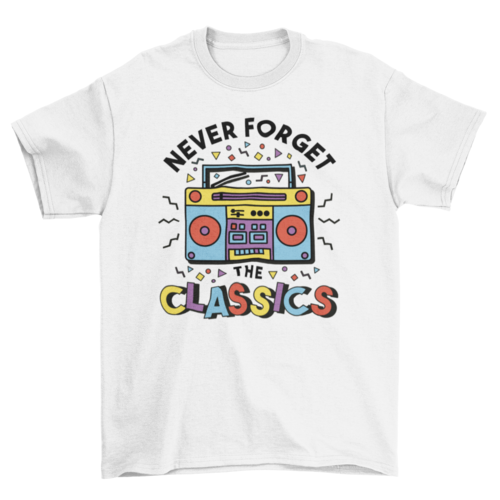 Mini Boombox retro colorful Speakers t-shirt
