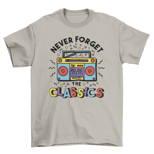 Mini Boombox retro colorful Speakers t-shirt