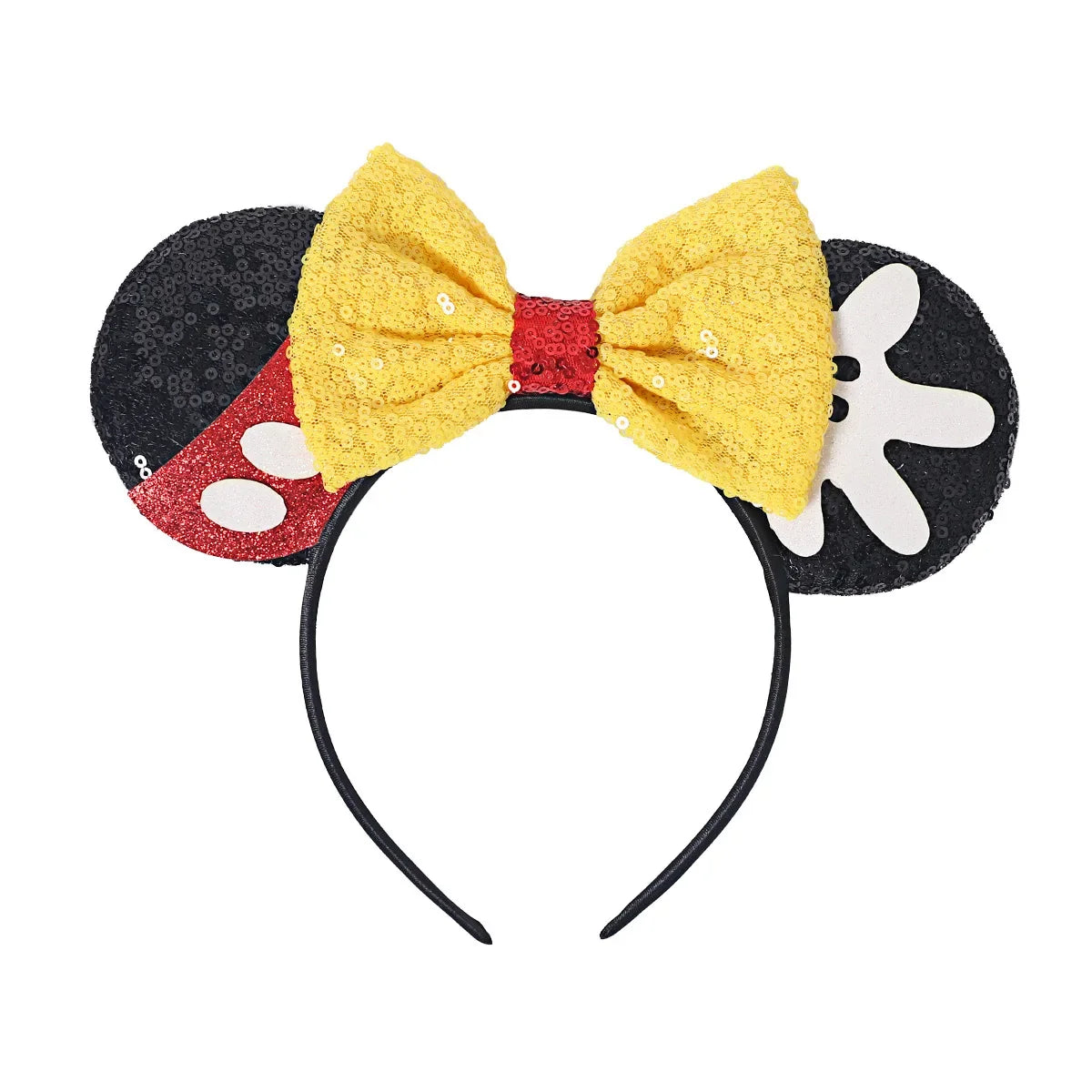 Christmas Headbands Kids Disney Classic Glitter Mickey Minnie Mouse Headband bow-knot Ears Hair Hoop Party Xmas Hair Accessories