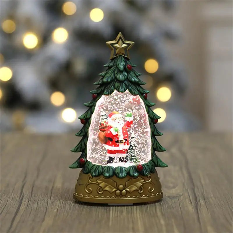 Creative Snowman Falling Snow Crystal Ball Egg-free Ornaments Water-filled Christmas Tree Sequins Light Ornaments Christmas Gift