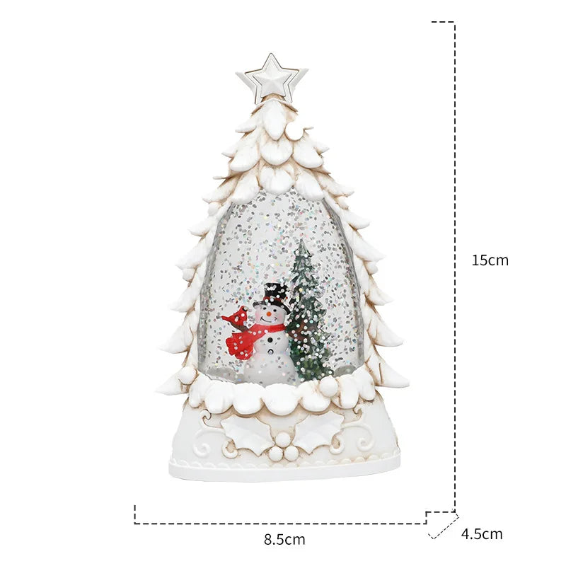 Creative Snowman Falling Snow Crystal Ball Egg-free Ornaments Water-filled Christmas Tree Sequins Light Ornaments Christmas Gift