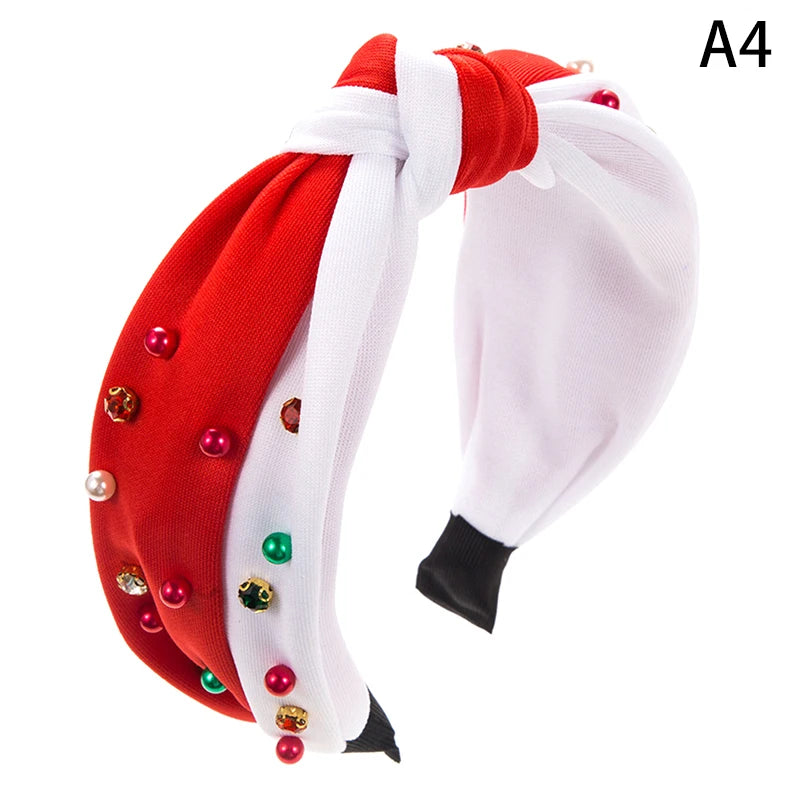 1Pc Christmas Pearl Headband Rhinestone Band Women's Minimalist Holiday Trend Hair Accessories