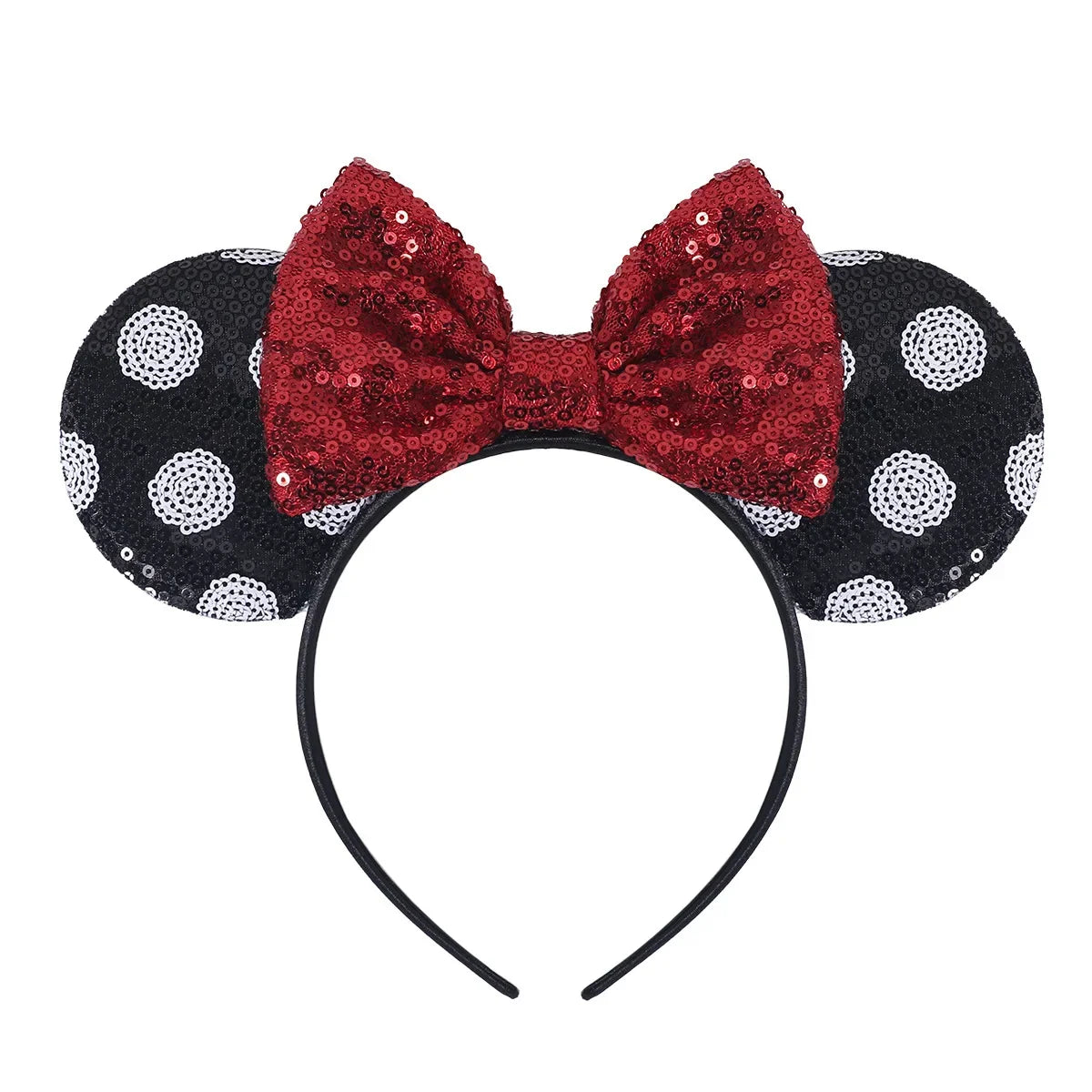 Christmas Headbands Kids Disney Classic Glitter Mickey Minnie Mouse Headband bow-knot Ears Hair Hoop Party Xmas Hair Accessories