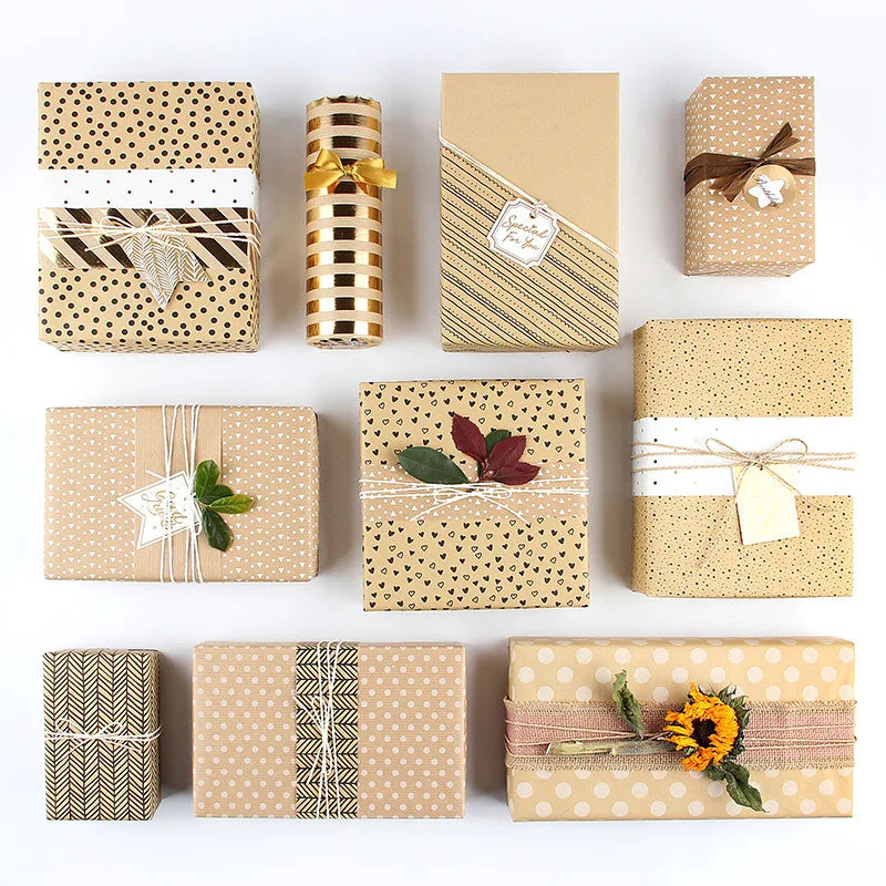 50x70cm Kraft Paper Roll Gift Wrapping Paper for Baby Shower Holiday Party Christmas Wedding Colorful Wrapping Paper Sheets