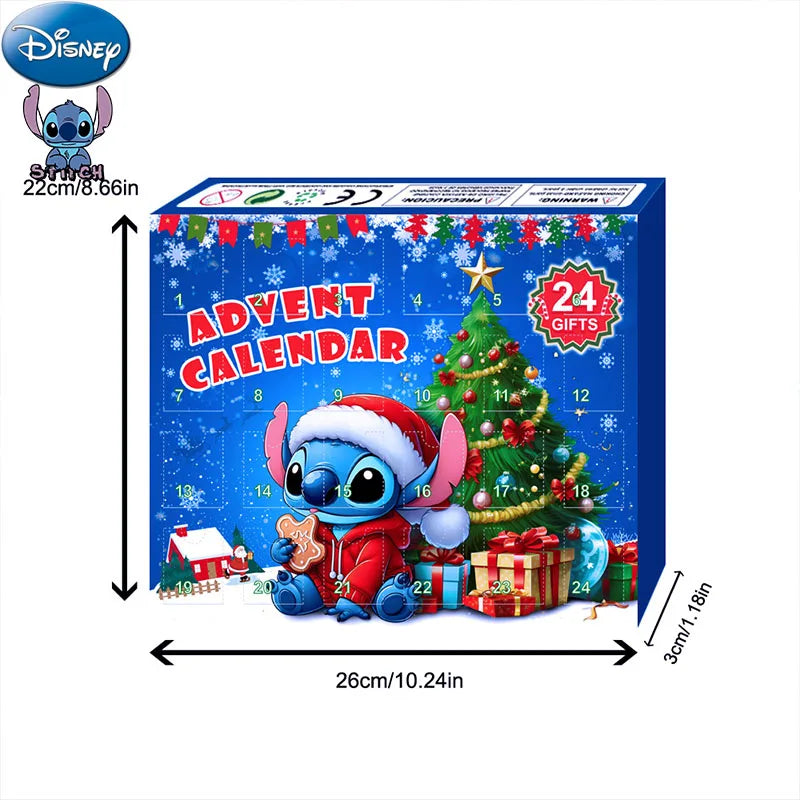 Wholesale Disney Accessories Stitch Christmas Advent Calendar Blind Box Lilo&stitch Model Doll Anime Figures Xmas Gift Kid Toy