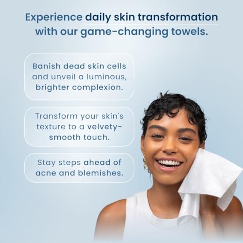 Clean Skin Club Clean Towels XL™, 100% USDA Biobased Face Towel, Disposable Face Towelette, Makeup Remover Dry Wipes, Ultra Soft, 50 Ct, 1 Pack