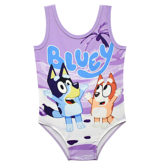 New Bluey Family Cartoon Pattern One-Piece Swimsuit Summer Children'S Hollow Back Vest One-Piece Swimsuit Birthday Girl Gift