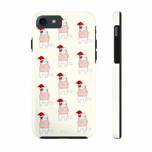 Christmas Cat Tough Case for iPhone with Wireless Charging