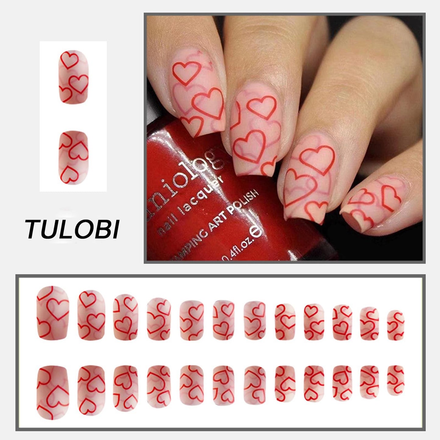 TULOBI Christmas Press on Nails Medium Coffin Fake Nails with Christmas Tree Designs Glitter Glue on Nails Xmas Design Green and Red Stripes Full Cover False Nails Artificial Acrylic Nails 24pcs