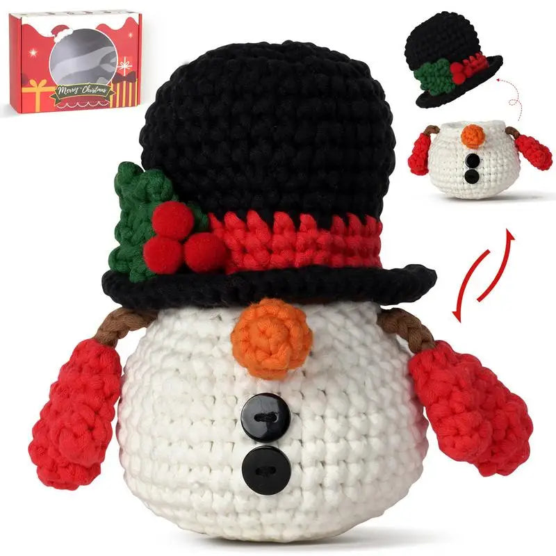 Christmas Crochet Kits Snowman Beginner Crochet Kits Craft Supplies With English Video Tutorials Christmas Handmade Knitting Kit