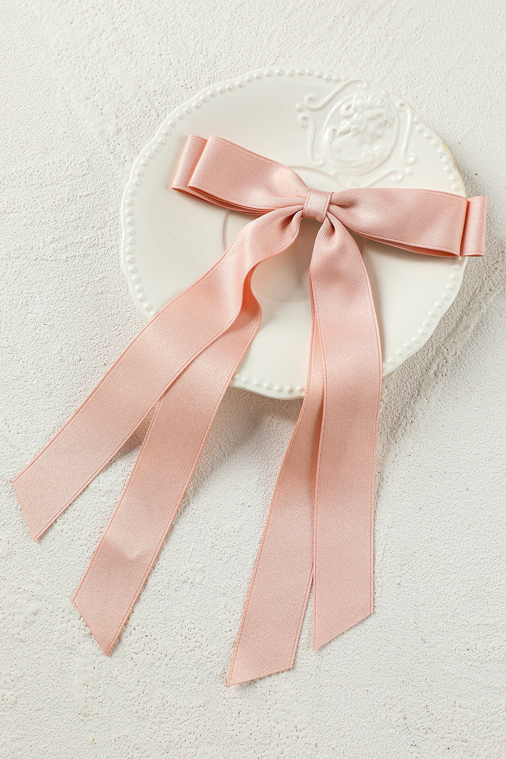 Apricot Pink Elegant Terylene Double Bow Hair Clip