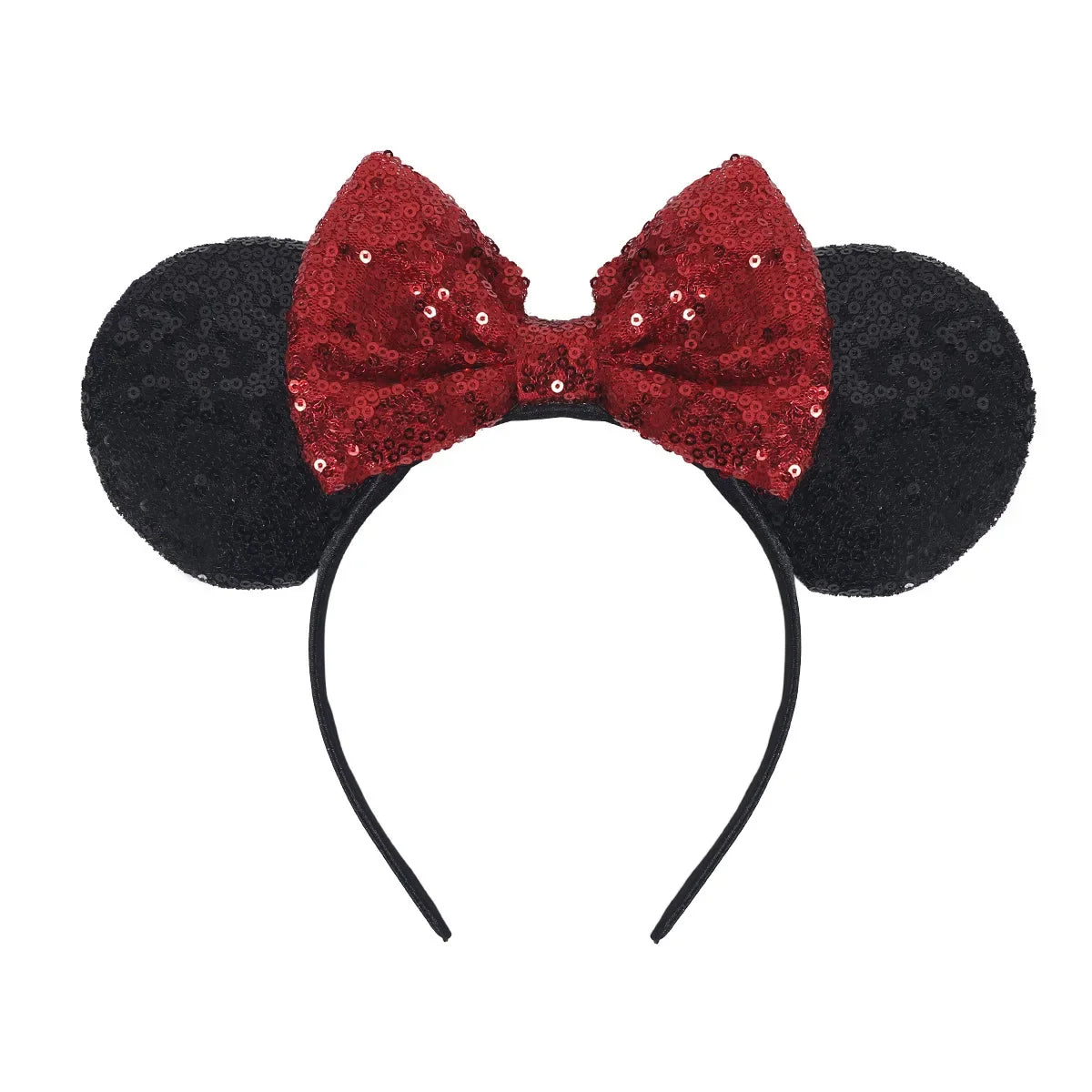 Christmas Headbands Kids Disney Classic Glitter Mickey Minnie Mouse Headband bow-knot Ears Hair Hoop Party Xmas Hair Accessories