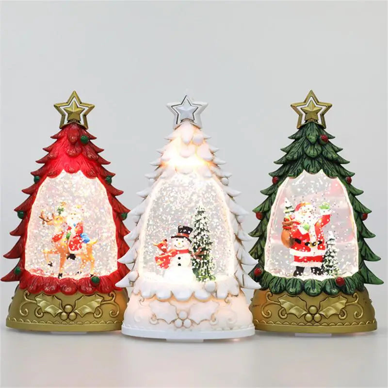 Creative Snowman Falling Snow Crystal Ball Egg-free Ornaments Water-filled Christmas Tree Sequins Light Ornaments Christmas Gift