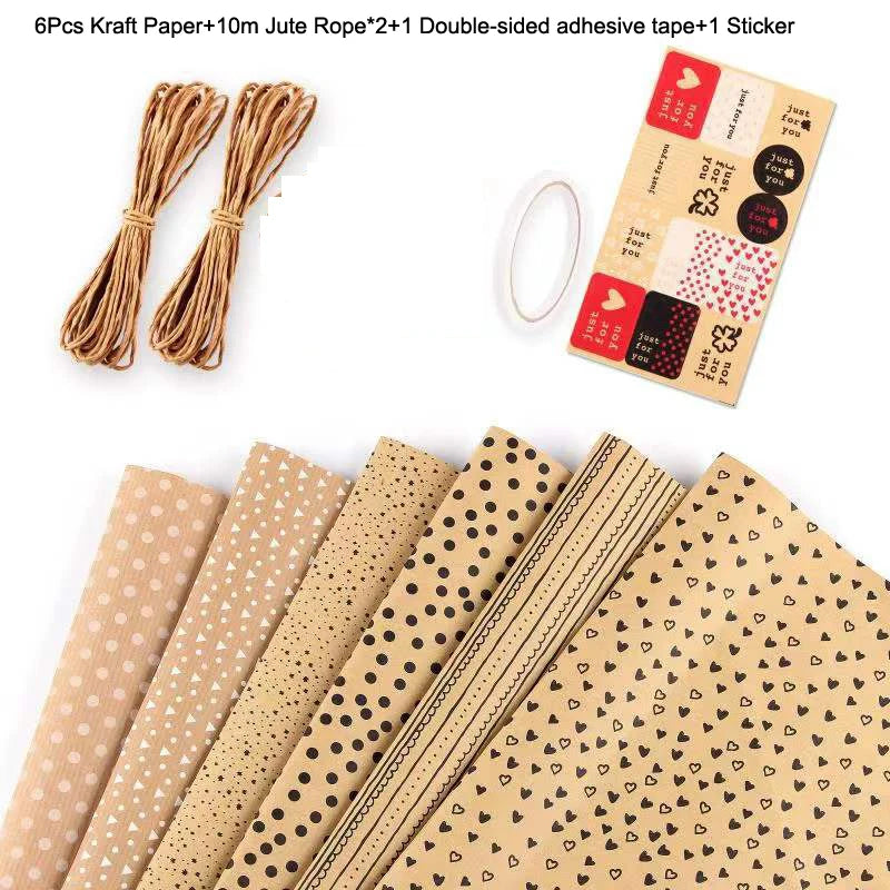 50x70cm Kraft Paper Roll Gift Wrapping Paper for Baby Shower Holiday Party Christmas Wedding Colorful Wrapping Paper Sheets