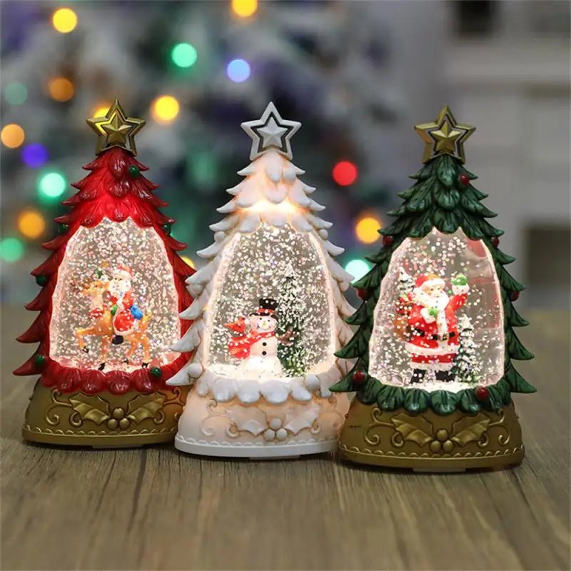 Creative Snowman Falling Snow Crystal Ball Egg-free Ornaments Water-filled Christmas Tree Sequins Light Ornaments Christmas Gift