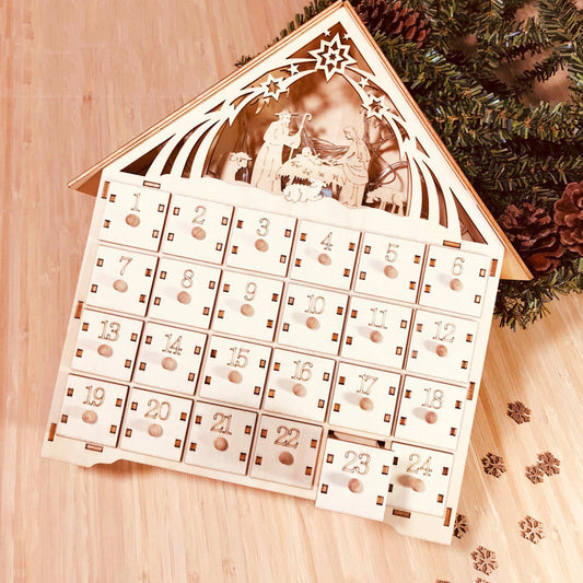 DIY wooden calendar Christmas gift box