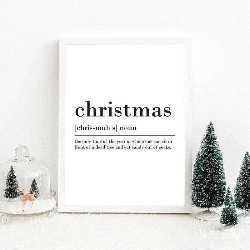 Christmas Definition Print Wall Art Canvas