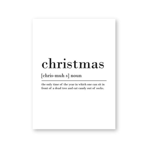 Christmas Definition Print Wall Art Canvas