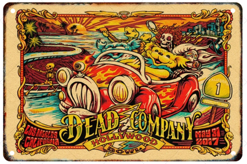 Grateful Dead Metal Signage Tin Painting Vintage Skeleton Poster Mural