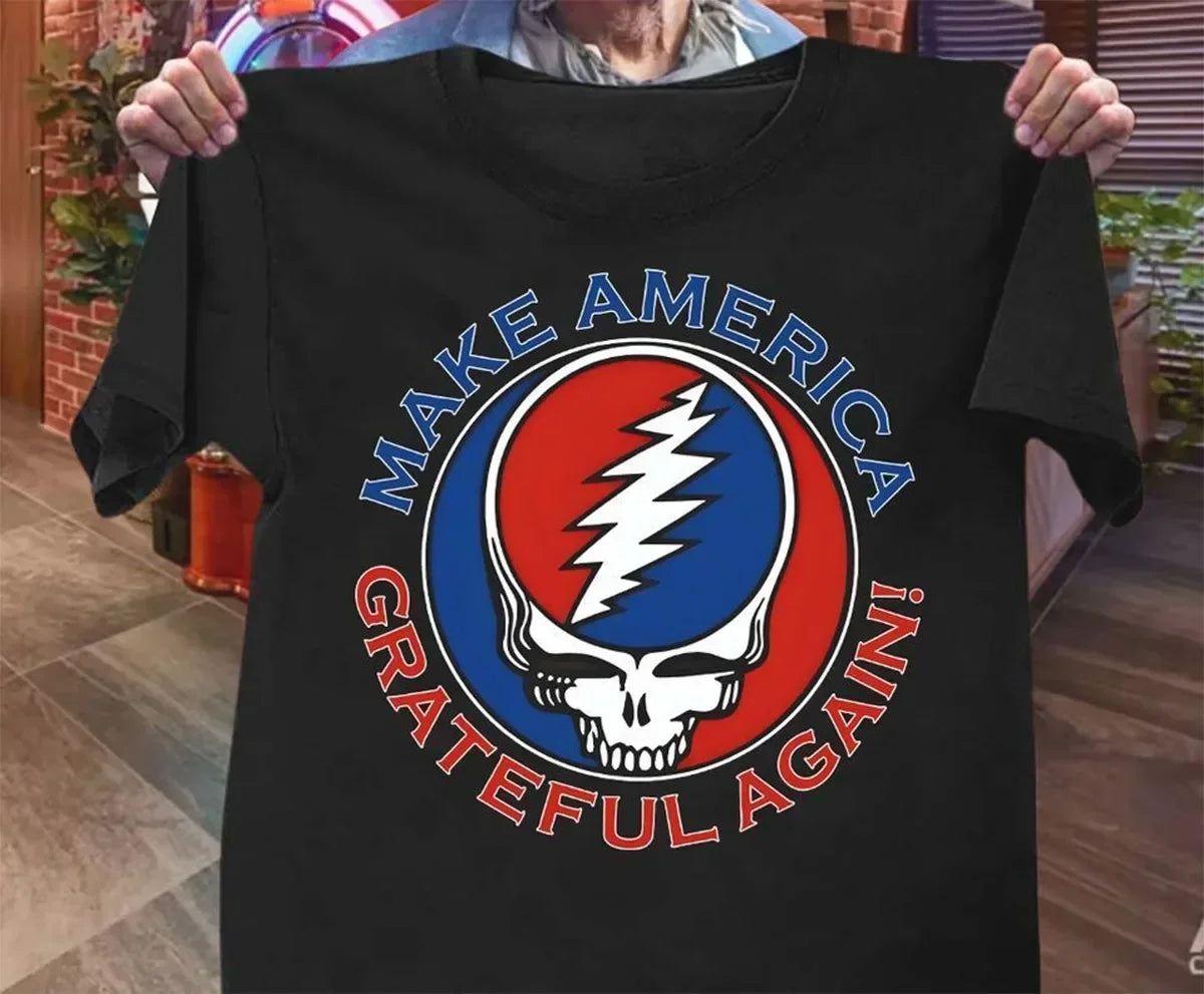 Make America Grateful Again Rare Dead T Shirt BLACK S 4XL U2583 long