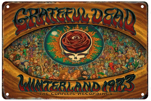 Grateful Dead Metal Signage Tin Painting Vintage Skeleton Poster Mural