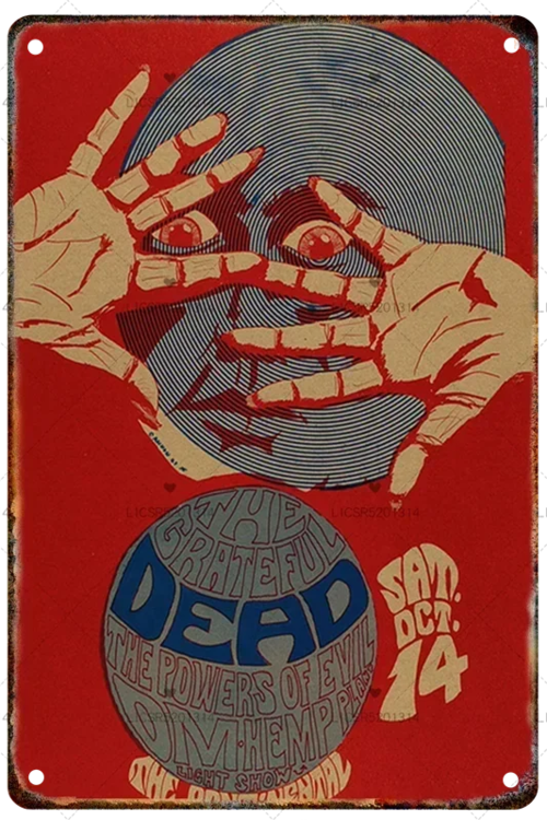 Grateful Dead Metal Signage Tin Painting Vintage Skeleton Poster Mural