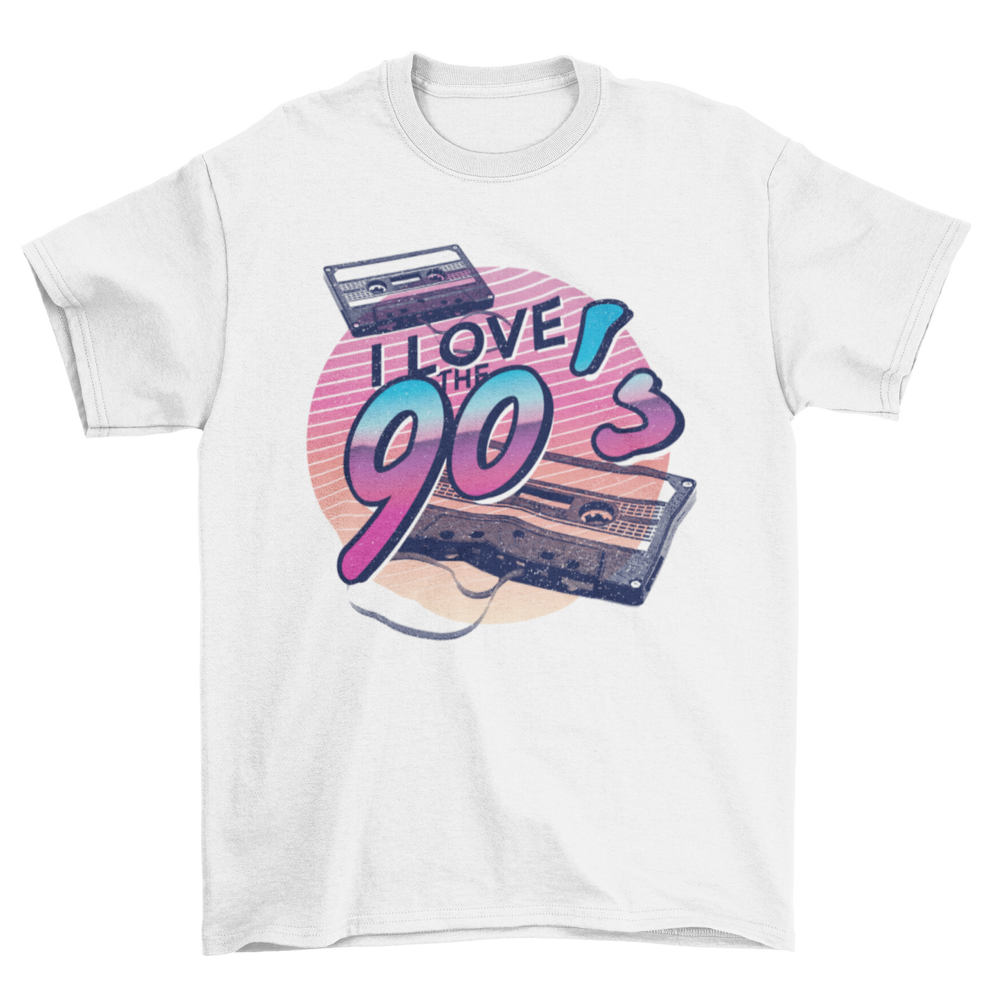 Love Vintage Retro Fashion Cassettes Quote "I love the 90's" Sunset