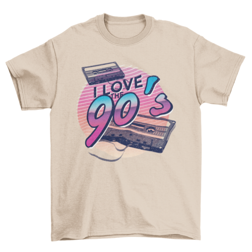 Love Vintage Retro Fashion Cassettes Quote "I love the 90's" Sunset