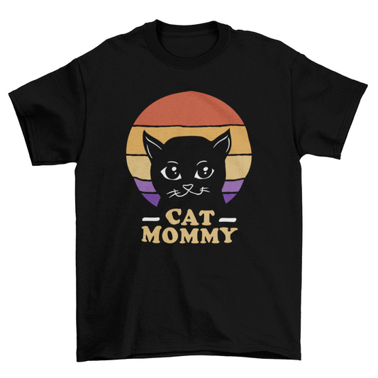 Cat mommy retro t-shirt