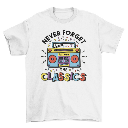Mini Boombox retro colorful Speakers t-shirt