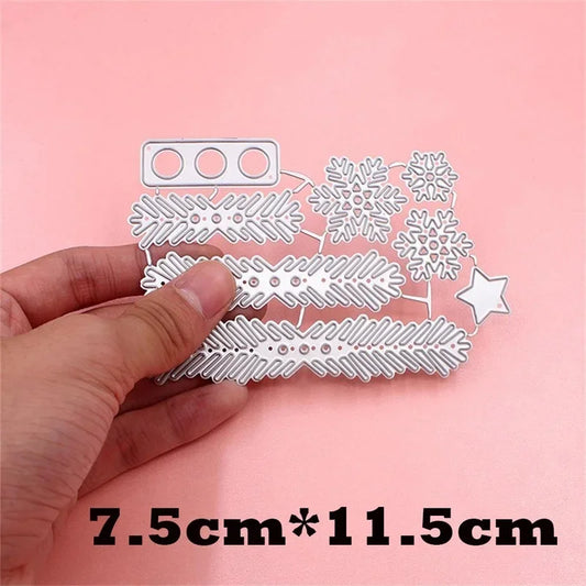 Cute Christmas Tree Metal Die Cutting Dies Scrapbooking Embossing Folder Suit for Cutting Machine Diy Paper Stencils Craft Gift