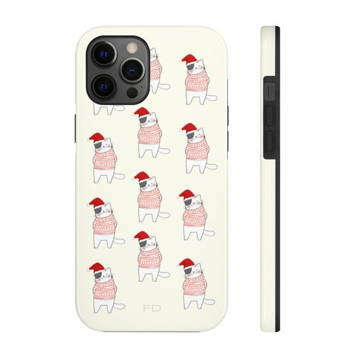 Christmas Cat Tough Case for iPhone with Wireless Charging