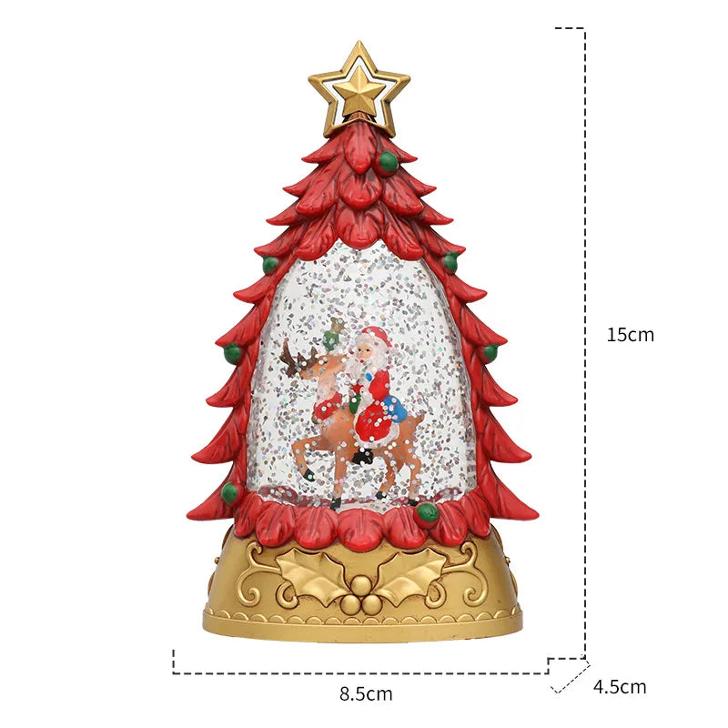 Creative Snowman Falling Snow Crystal Ball Egg-free Ornaments Water-filled Christmas Tree Sequins Light Ornaments Christmas Gift