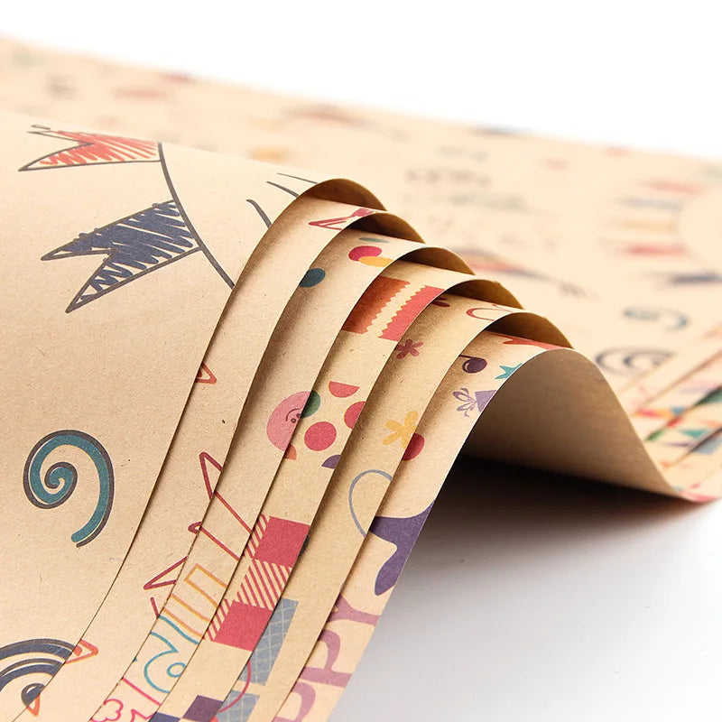 50x70cm Kraft Paper Roll Gift Wrapping Paper for Baby Shower Holiday Party Christmas Wedding Colorful Wrapping Paper Sheets