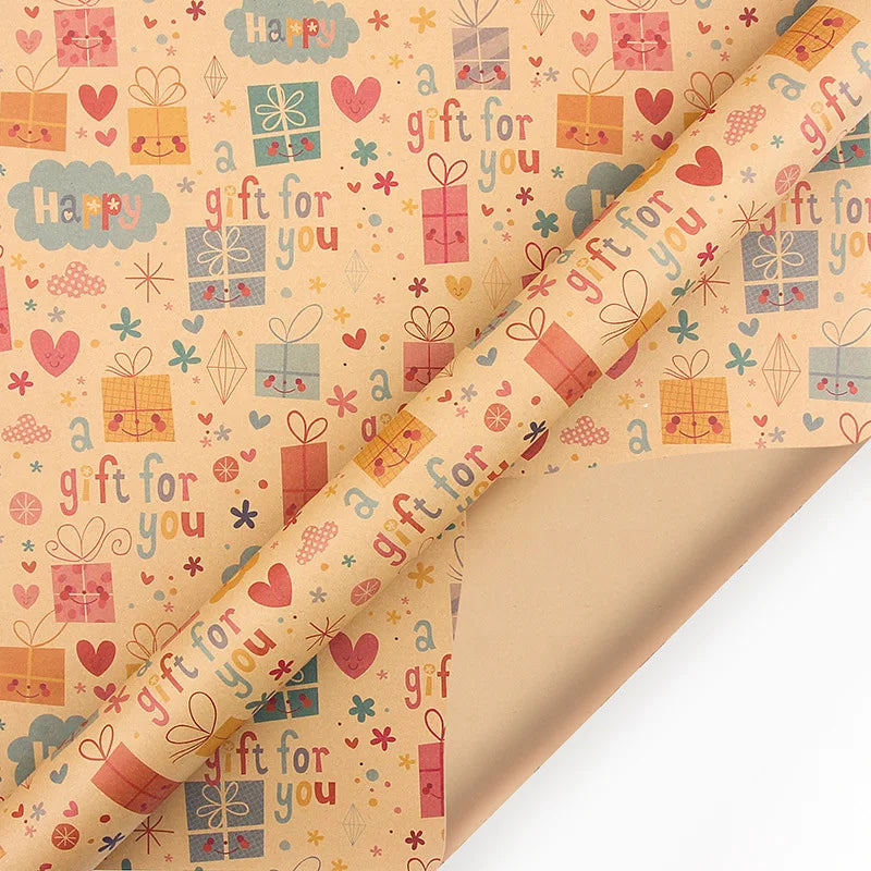 50x70cm Kraft Paper Roll Gift Wrapping Paper for Baby Shower Holiday Party Christmas Wedding Colorful Wrapping Paper Sheets