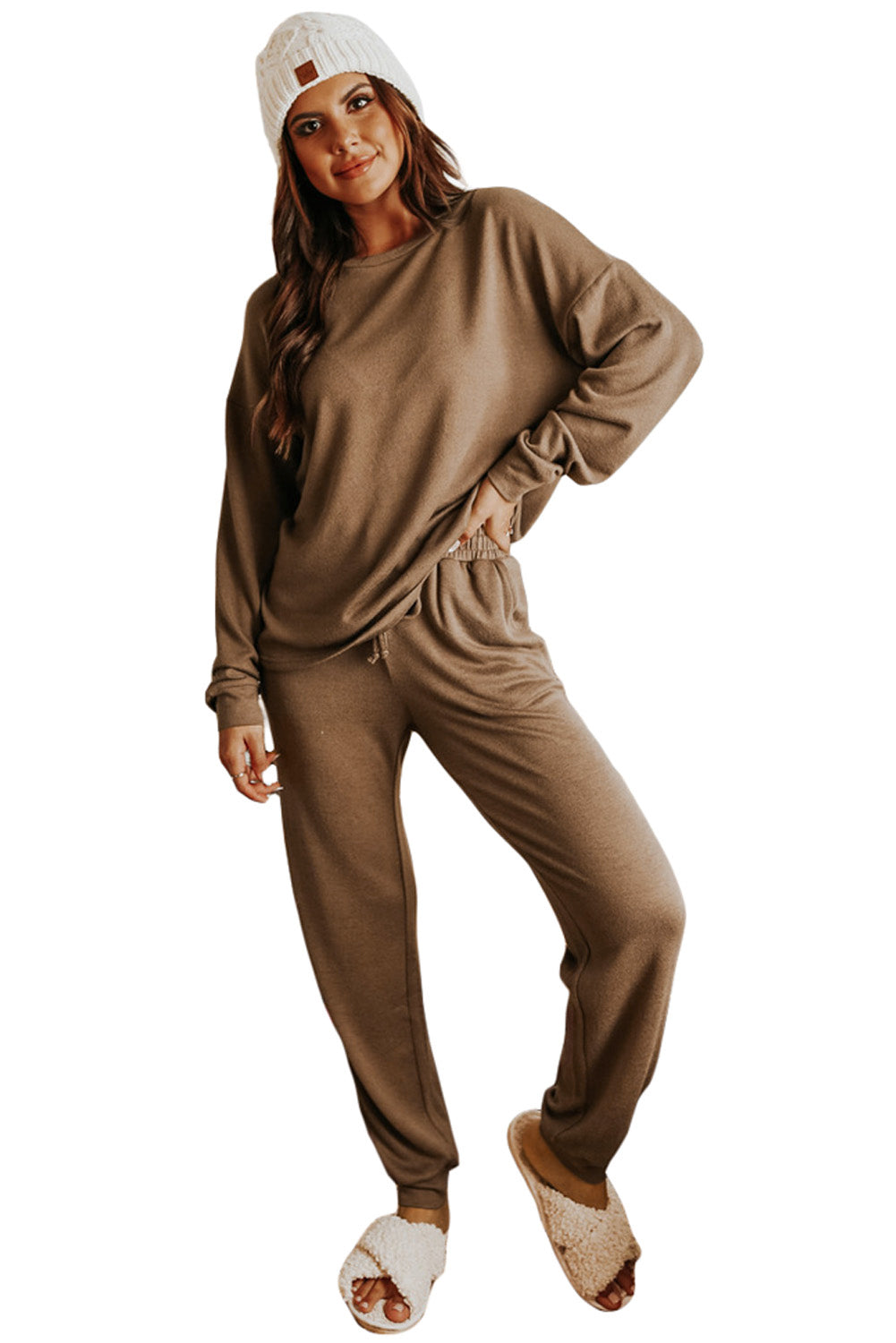 Black Long Sleeve Pullover & Jogger Pants Loungewear Set