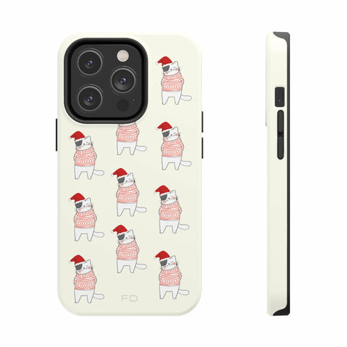 Christmas Cat Tough Case for iPhone with Wireless Charging