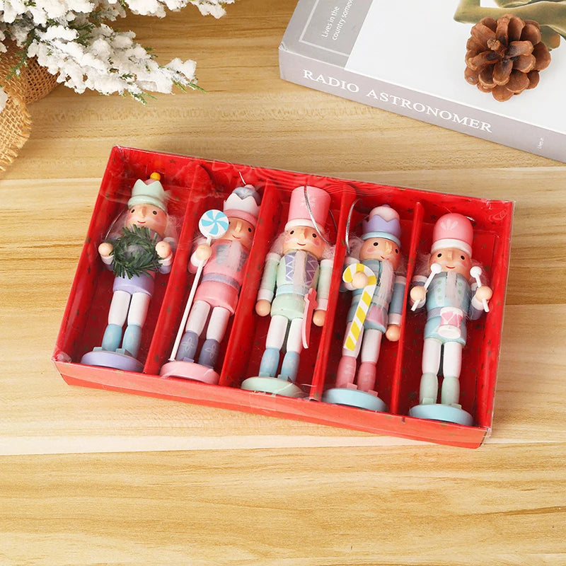 1Pc 12CM Cute Nutcracker Puppet Ornament Cartoon Crafts Ornaments Christmas Tree Pendant Decoration For New Year Xmas Gifts