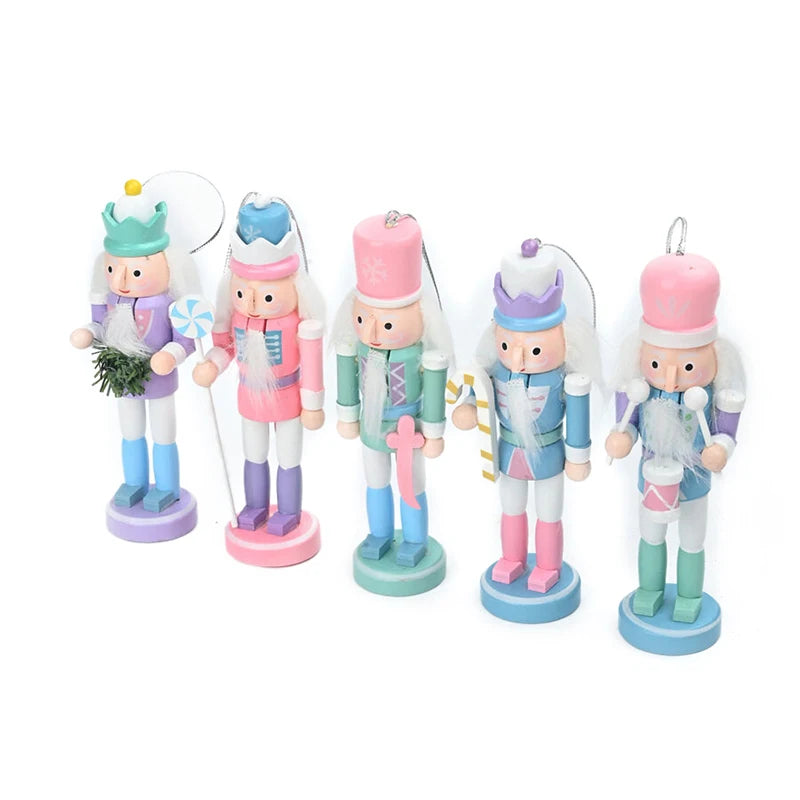 1Pc 12CM Cute Nutcracker Puppet Ornament Cartoon Crafts Ornaments Christmas Tree Pendant Decoration For New Year Xmas Gifts