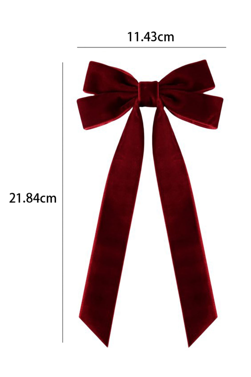 Red Sandalwood Solid Color Velvet Bowknot Frenchy Hair Clip