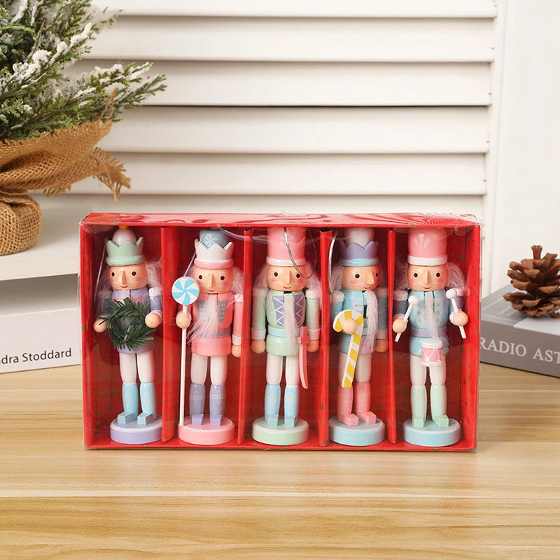 1Pc 12CM Cute Nutcracker Puppet Ornament Cartoon Crafts Ornaments Christmas Tree Pendant Decoration For New Year Xmas Gifts