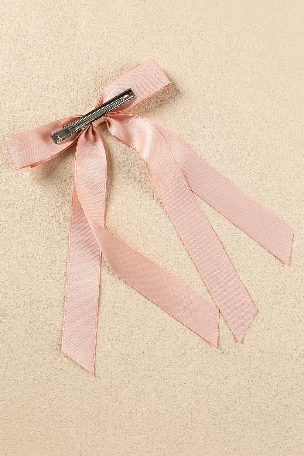 Apricot Pink Elegant Terylene Double Bow Hair Clip