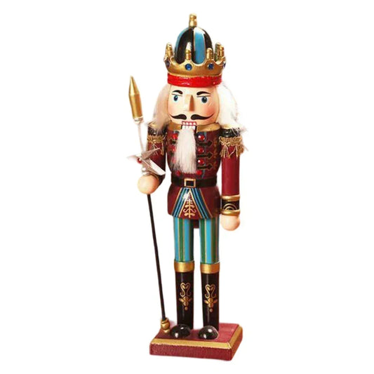 30CM Wooden Nutcracker Puppet Figurine Hand Painted Nutcracker Soldiers Model Doll Christmas Ornaments Home Decoration New Year